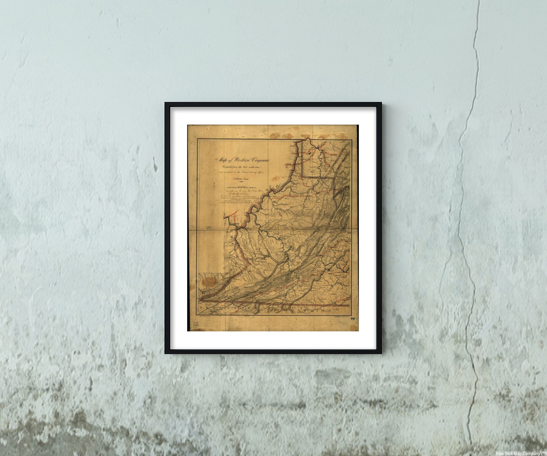1862 Map|Title: Map of western Virginia|Subject: Civil War|Gilmer, Jeremy Franci