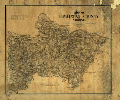 1864 Map of Powhatan County, Virginia | Civil War | Gilmer, Jeremy Francis | History | Map Collection | Powhatan County | Powhatan County Va | Virginia Map from the Confederate Engineer Bureau in Richmond, Va. General J.F. Gilmer, Chief Engineer[.] Prese