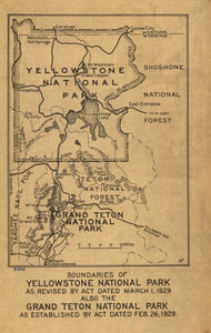 Map of Boundaries of Yellowstone National Park as revised by act dated March 1,