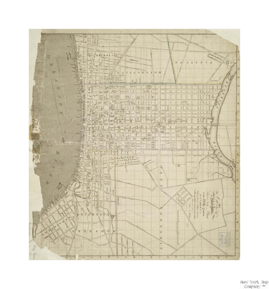 1811 map of Philadelphia: To the citizens of Philadelphia, this new plan of the city and its environs, taken from actual survey is respectfully dedicated by their humble servt. John A. Paxton Strickland, William (1787-1854) (Cartographer) Publisher/ C.P.